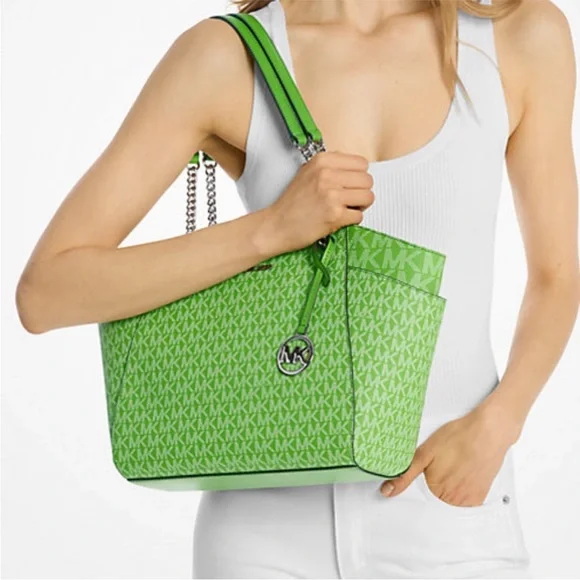 Michael Kors Jet Set Large Signature Logo Chain Shoulder Tote Bag
Jungle Green - Picture 2 of 16